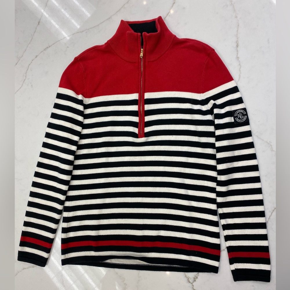Ralph Lauren ladies black/red Stripe Sweater
